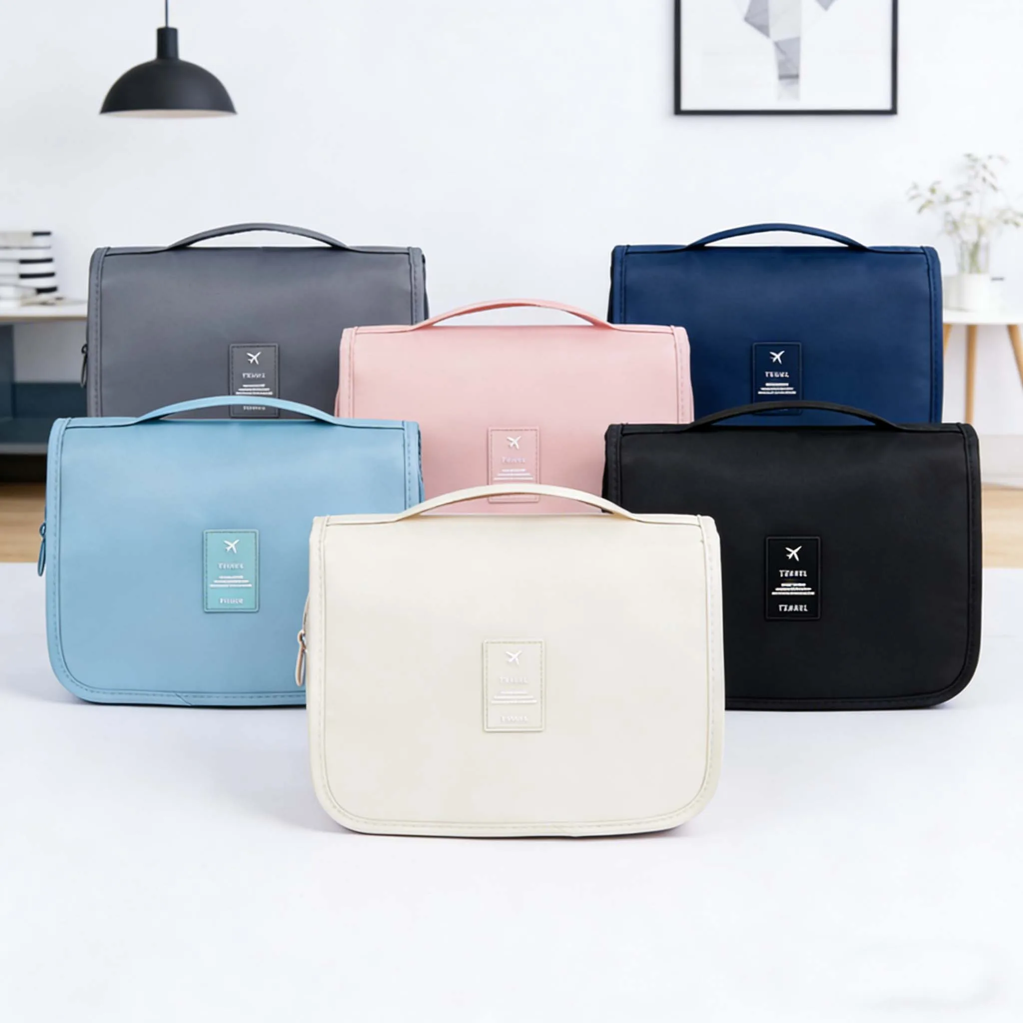 Hochwertige wasserdichte Reise-Kosmetiktasche für Damen – Hängende Toilettenartikel-Organizer-Tasche mit Haken, geräumiger Badezimmer-Waschbeutel & Nass-Trocken-Trennung – Detail 3