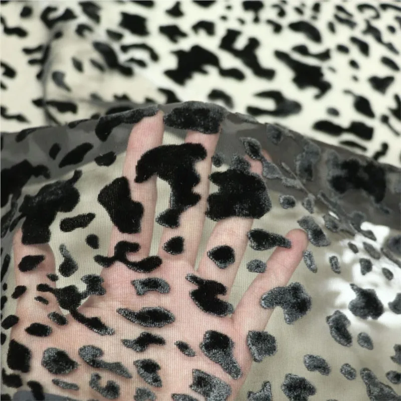 Vestido de dormir tejido de viscosa y brocado, tejido de terciopelo con flores podridas de un solo color, textil para mujer