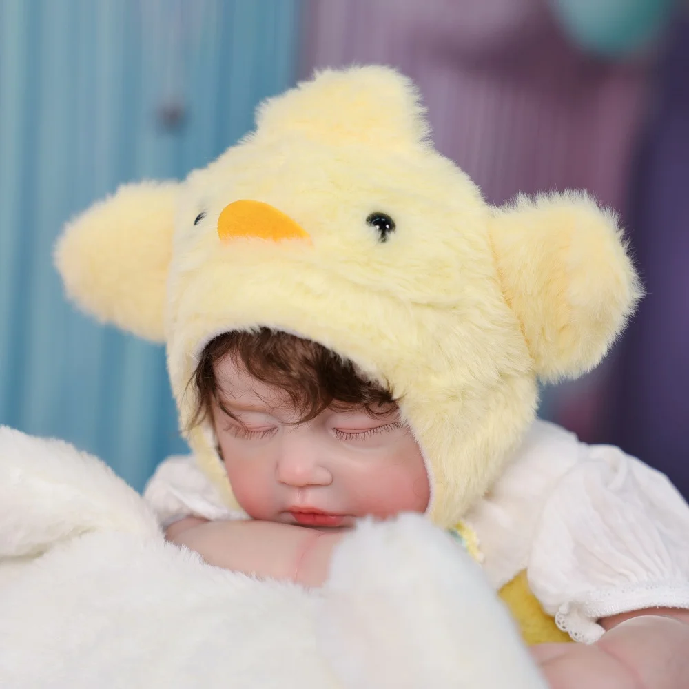 Cloveray 24 بوصة الأصلي واقعية تولد من جديد دمية طفل محاكاة أفخم بطة صفراء مجموعة دمية الفينيل أطراف الفينيل القماش الجسم طفل هدية