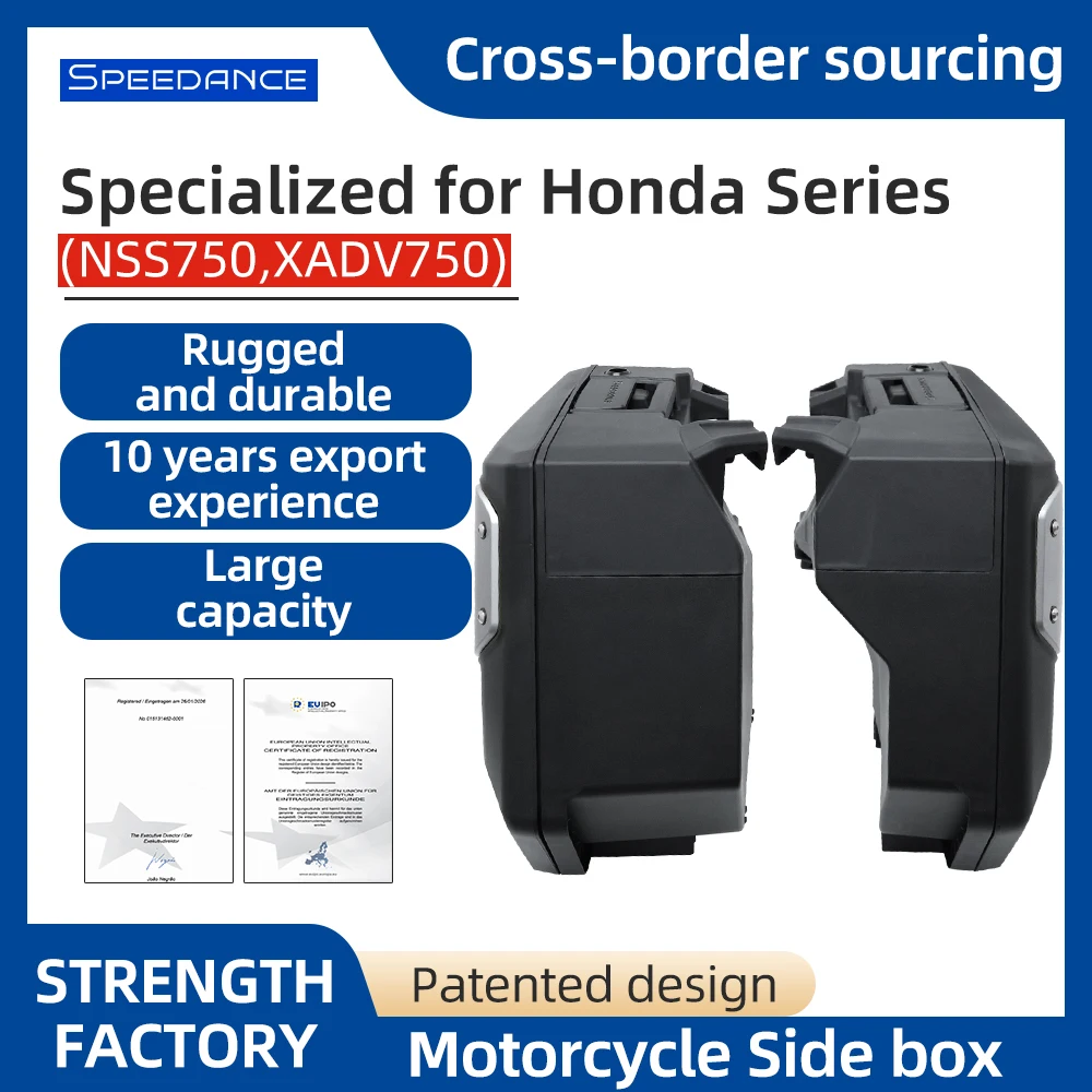 

for Honda XADV750 Side cases left 33L, right 26L. Lock works with original motorcycle keys, secure and convenient 2022-2026