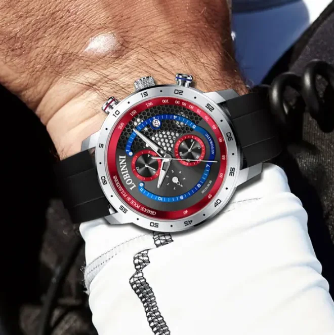 

LOBINNI мужские автоматические часы 42 мм механические наручные часы спортивные 50 м водонепроницаемые с сапфировым стеклом месяц неделя дата 24 часа 30 импульсов