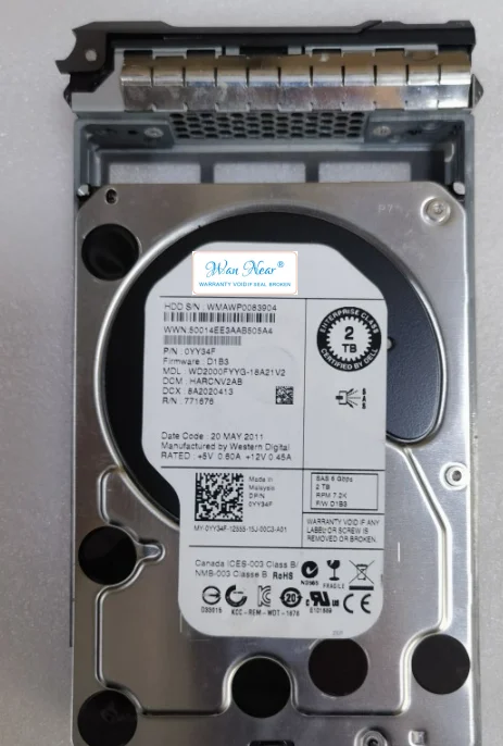 Para 2TB SAS 7,2 3,5 pulgadas WD2000FYYG 2t