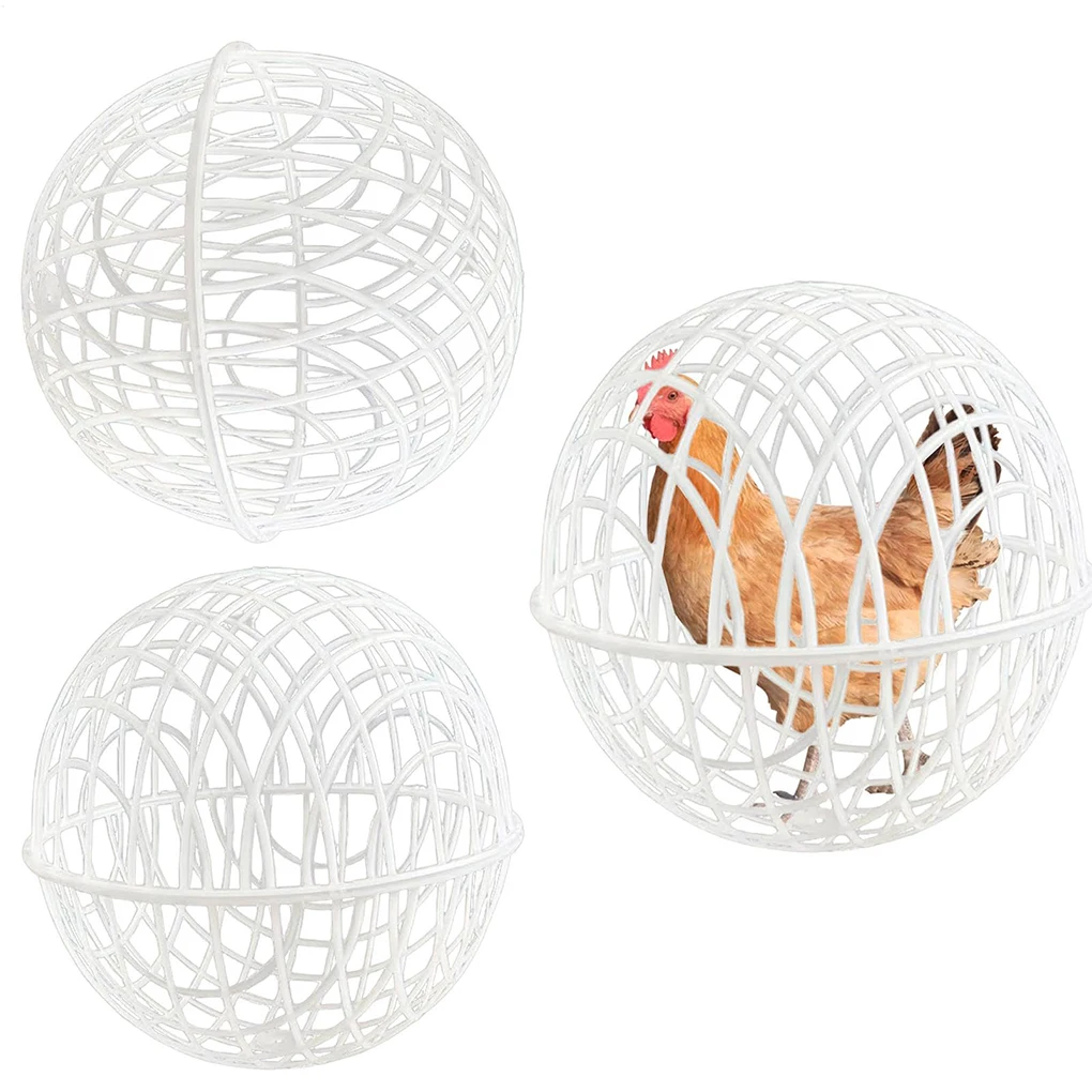 Cage à poulet enroulable, 3 pièces, empêche les éclats, Cage amovible pour animaux de compagnie, Cage à boules pour poulailler, fermes, cour, Cage à poulets