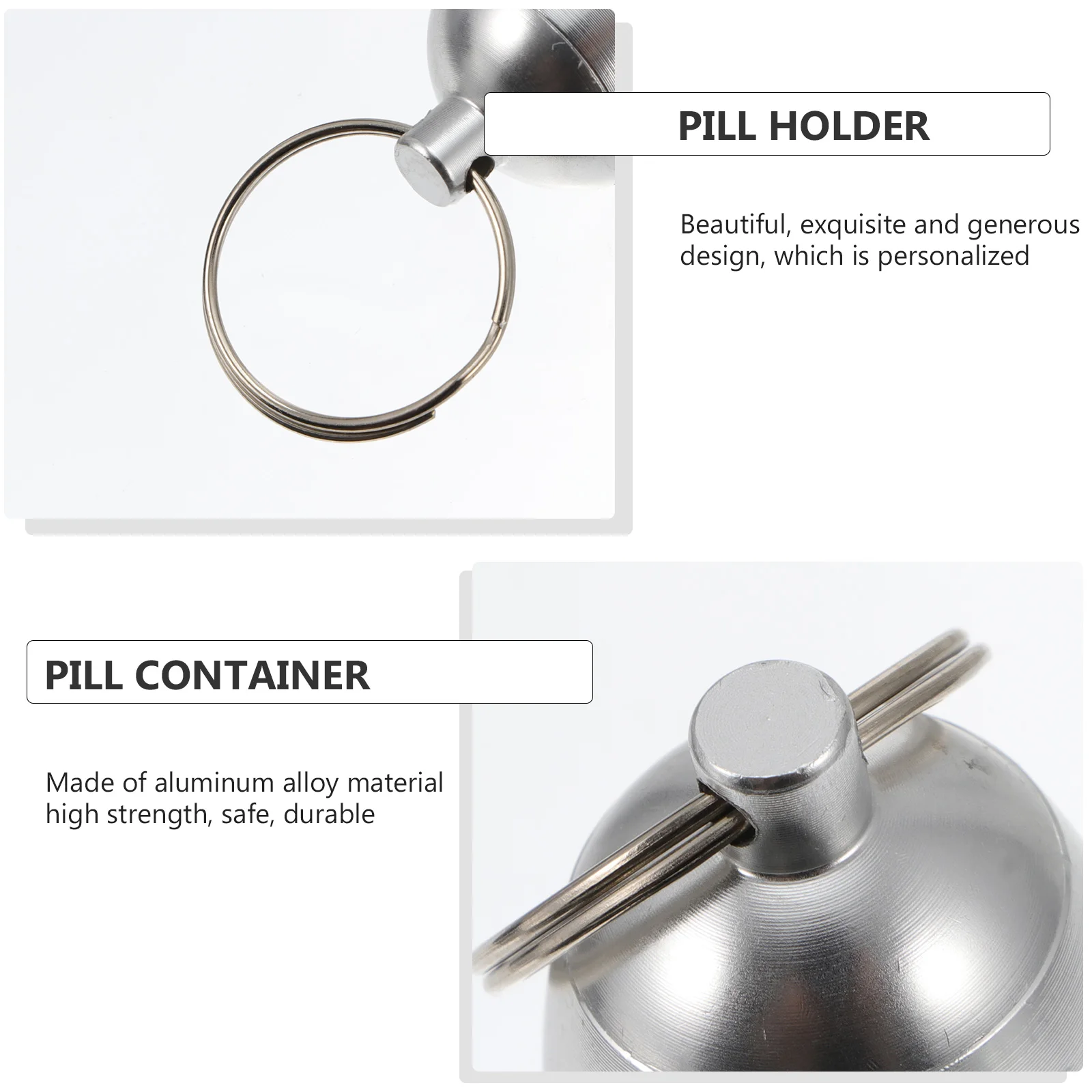 

2pcs Mini Portable Oval Pill Holder Keychain Case for Outdoor Emergency Medicine Container Health Accessories