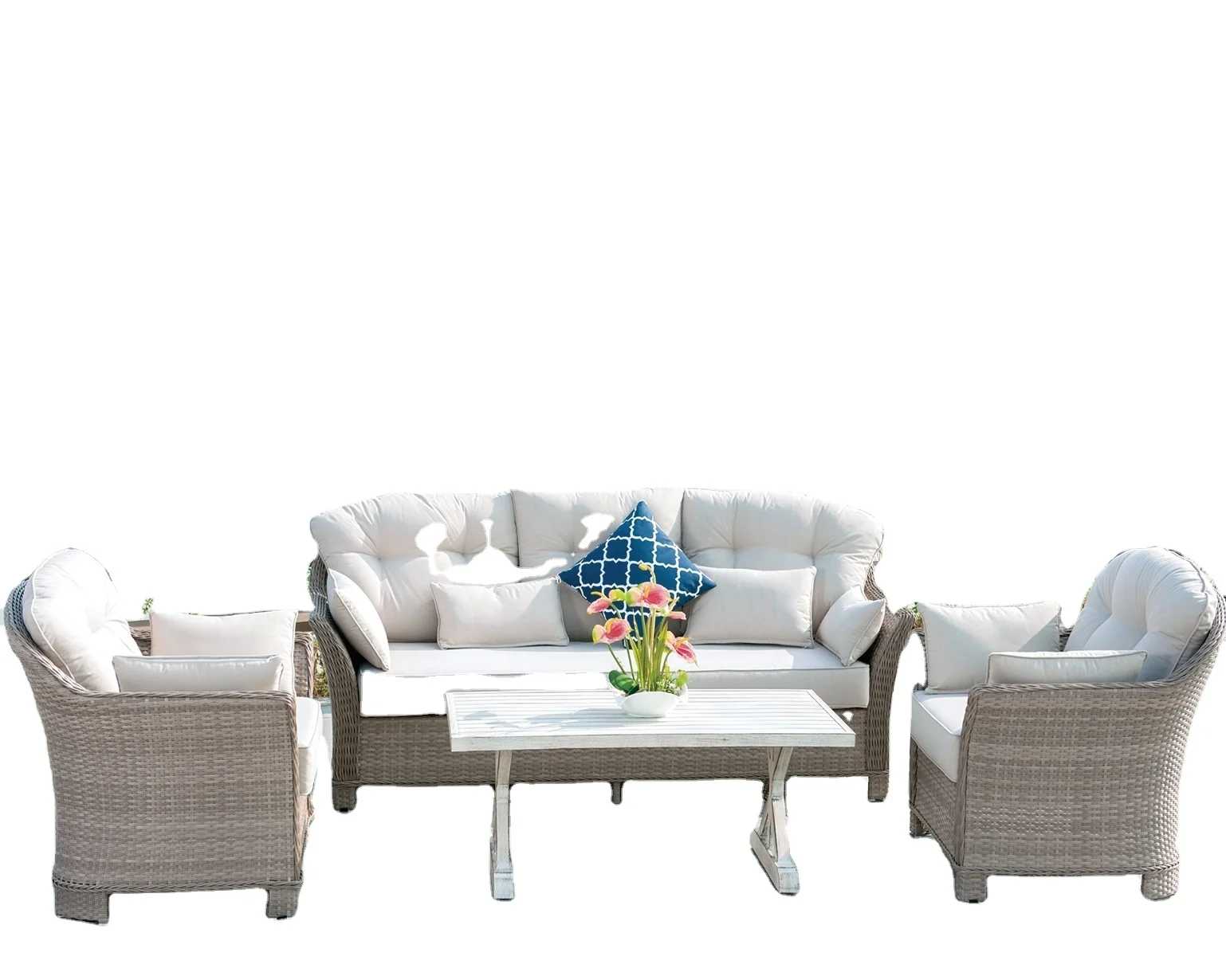 

Luxury Outdoor Garden Rattan Modern Design Outdoor Garden Patio Furniture Sofas Bristro Rattan Frame Sofa Set