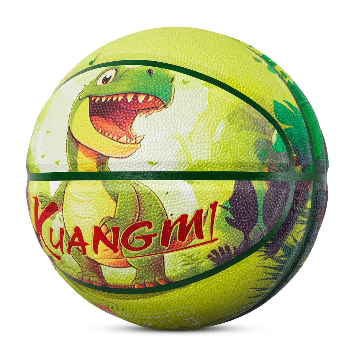 Kuangmi Dinosaur Basketball Size 5 4 Durable Wear Resistant Anti Slip Soft PU Leather Training Ball Student Children's Gameball