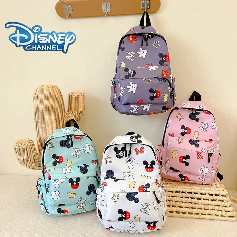 Mochila bonita de moda con dibujos de Mickey Mouse de Disney, bolso escolar de lona de Minnie para niña, Mochila de gran capacidad para niño, regalo para chico
