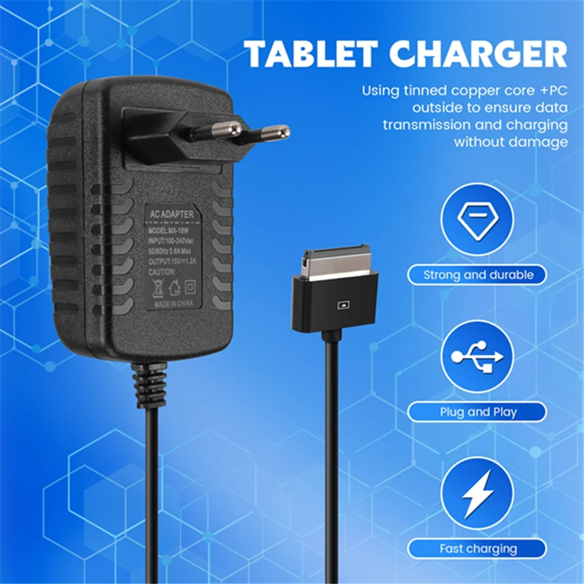 AT-Adapter Charger for Tablet Asus Eee Pad Transformer TF101