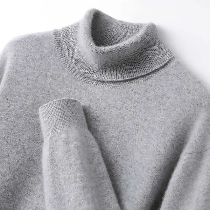 Pure Cashmere Versatile and Trendy New Men's High Lapel Pullover Thickened Bottoming Shirt