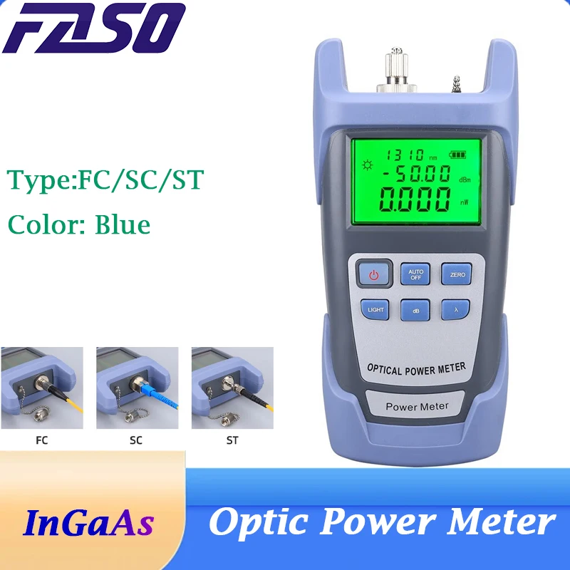 

FASO High Precision Fiber Optic Power Meter With LED Light OPM Optical Power Meter for ST/FC/SC/LC Cpnnector