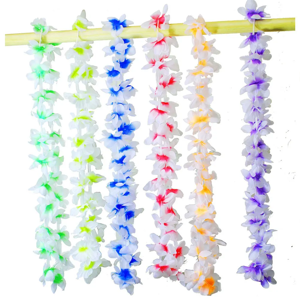 

36 Pcs Artificial Flowers Wreath Hawaii Party Favors Neck Garland Tropical Themed Decor Lightweight Charm Events