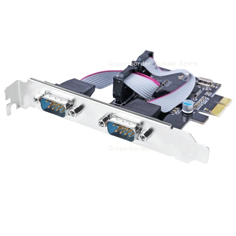 PCI-E to Serial Expansion Card 2-Port RS232 DB9 COM Port Adapter for Desktop