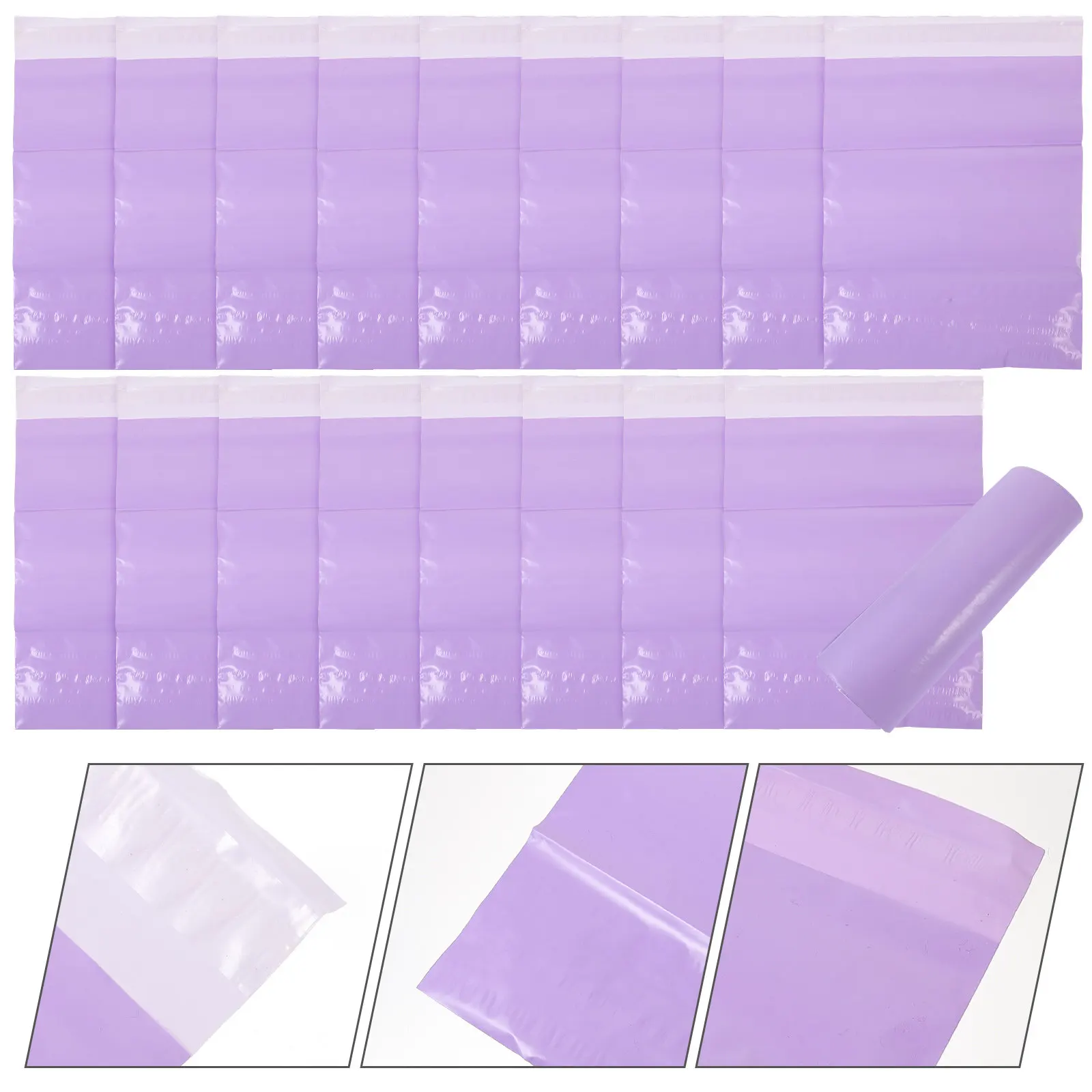 

100Pcs Purple Courier Bags Thickened Self-Sealing Mailing Envelopes Leak-Proof Odor-Blocking Express Shipping Bags for Sanitary