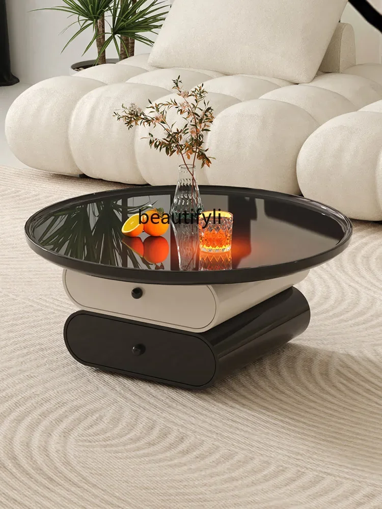 

07round Bowl Coffee Table Italian Minimalist Living Room Home Small Apartment Creative High Sense Coffee Table