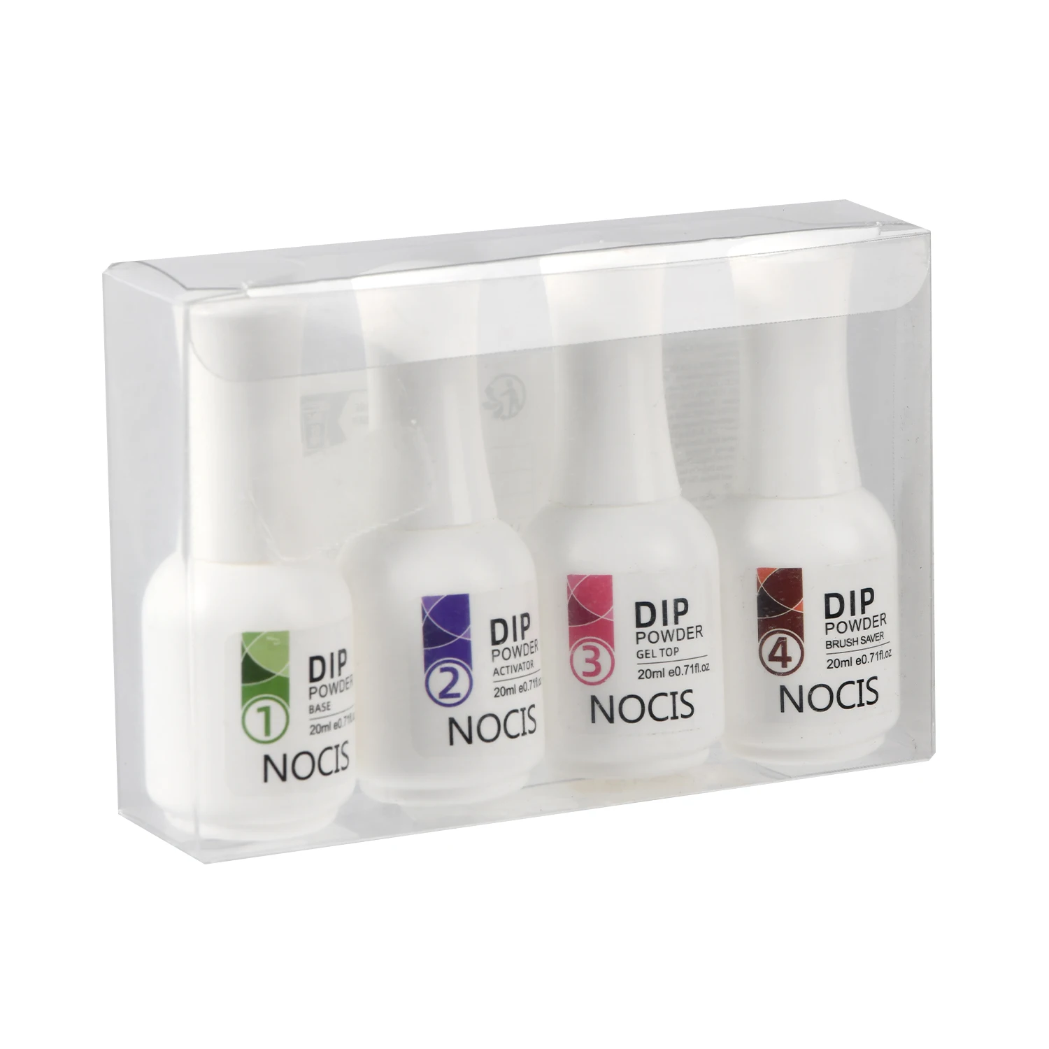 4-delige dippoeder nagelkit: 20 ml essentials set met basis- en toplaag, activator en borstelbesparing - geurloze acrylmanicure voor