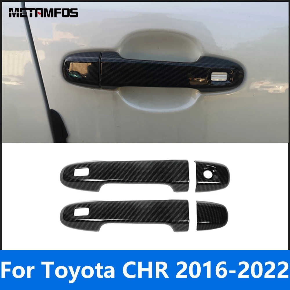 For Toyota CHR C-HR 2016-2021 2022 Carbon Fiber Front Side Door Handle Bowl Cover Trim Protector Sticker Car Styling Accessories