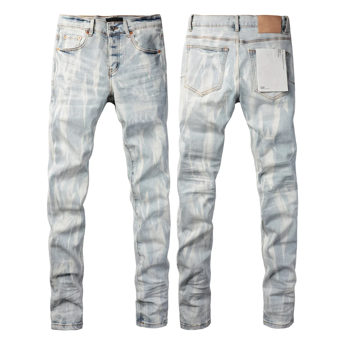 

High street Purples jeans Men Fashion top quality slim tie-dye washing personality Repair Low Raise Skinny Denim pants