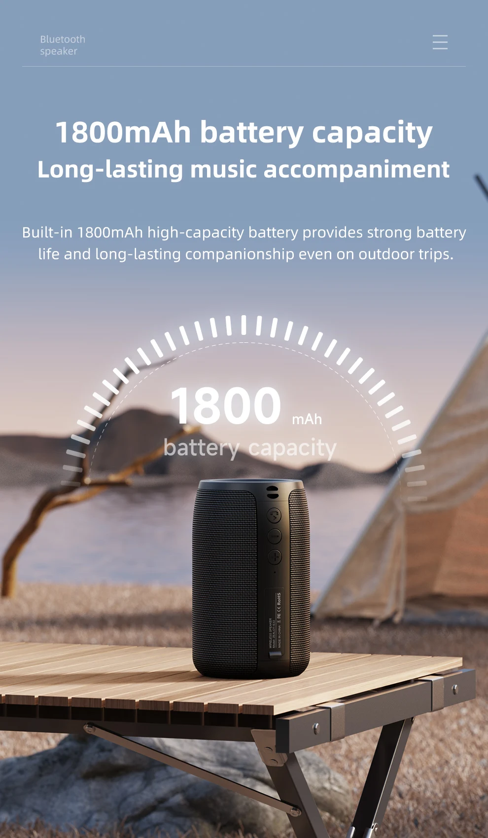 Zealot-S32 Mini Tragbarer Lautsprecher mit TWS, Bluetooth 5.3, Ausgewogenem Bass, IPX5 Wasserdicht für Alle Telefone, Outdoor – Detail 6
