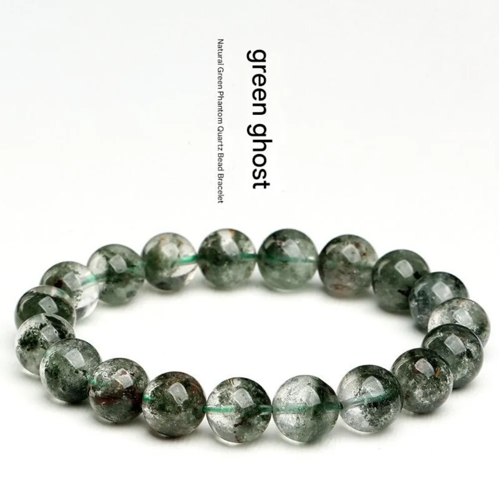 KITYKISS Natural Green Phantom Quartz Bracelet, a Meditation and Healing Spiritual Gift, a Crystal String for Attracting Wealth