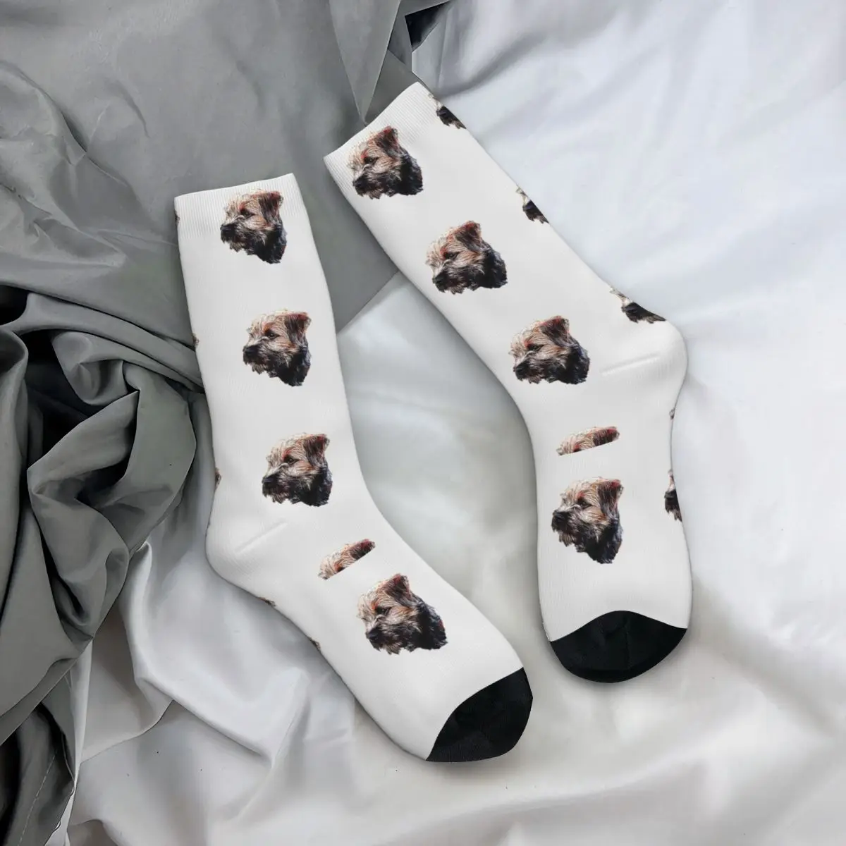 Border Terrier Socks Cute Animal Harajuku Stockings Women Men High Quality Cycling Socks Winter Design Anti Slip Socks