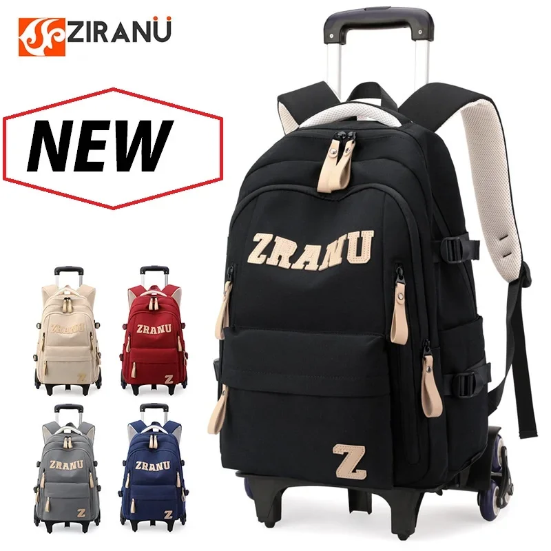 Rolling Backpack Luggage BookBag with Wheels Trolley Bagpack Wheeled Travel Backpack for Girls & Boys Mochila Escolar Adolescent