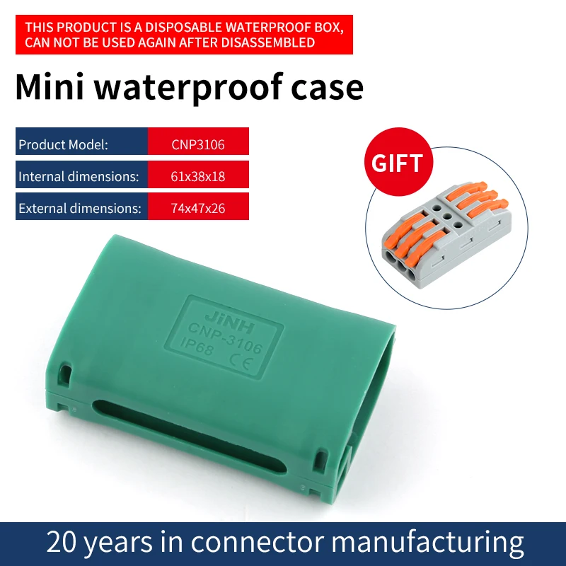 JINH IP68 Mini Gel Wire Connector Aansluitdoos Waterdicht 2 3 5 Poorten Buiten Gemakkelijk Universele Bedrading Regendicht Eindblokken