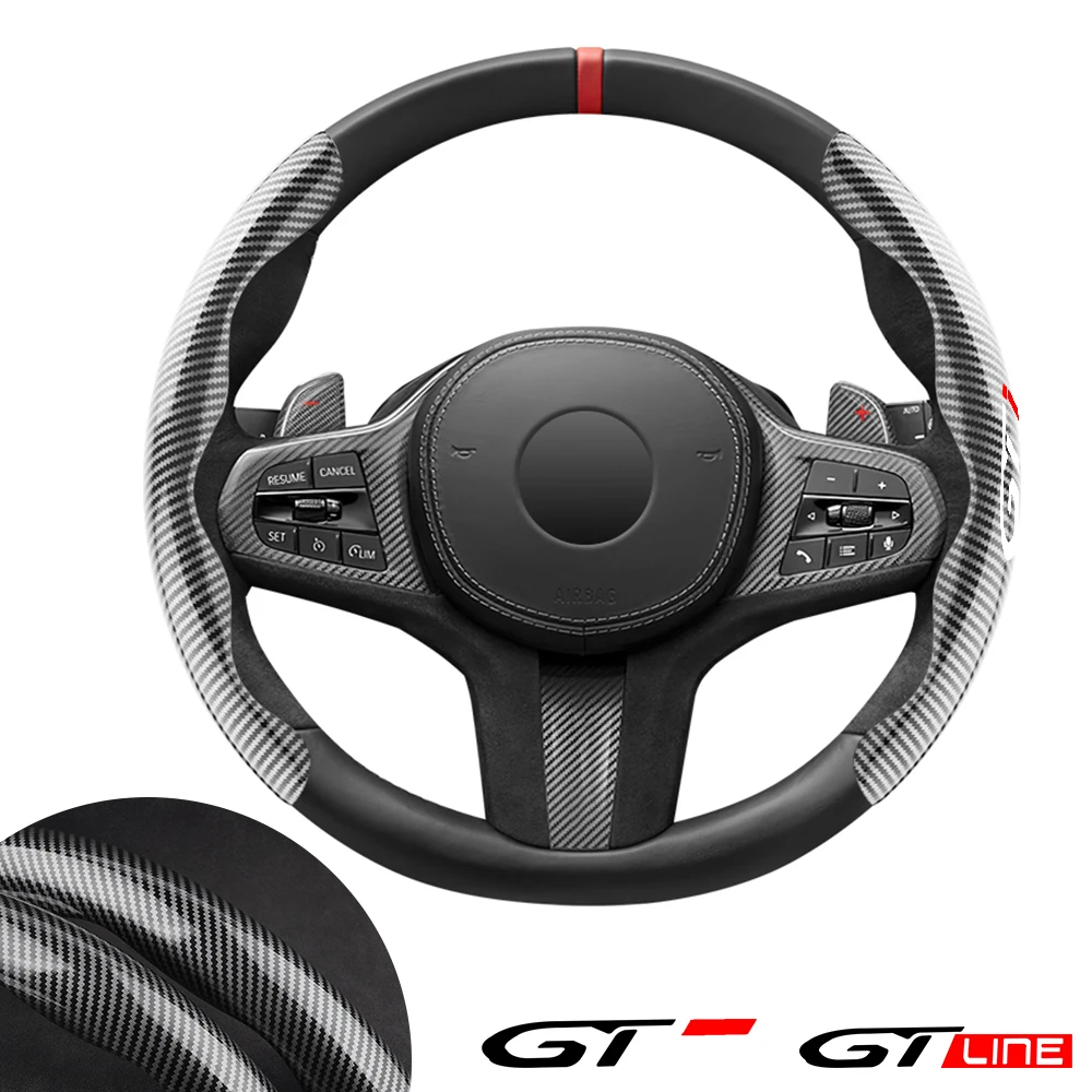 for Peugeot gt gti gtline 508 5008 3008 208 2008 308 car steering wheel cover car accessories