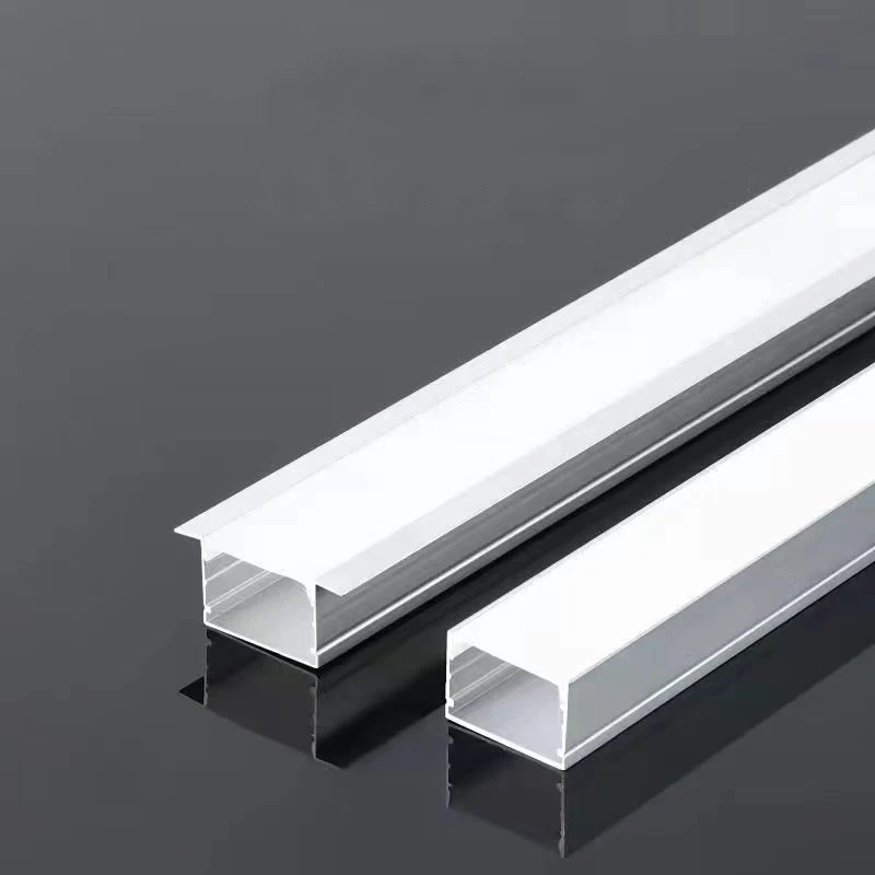 Silver Embedded Aluminium Profile 2020 5020 V/U/YW Style Hard Bar Strip Light Channel Cabinet Shelf Indoor Decor Reflective