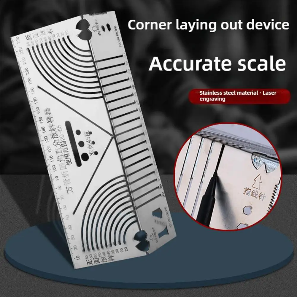 Arc Marking Ruler Right Angle Construction Arc Parallel Drawing Tool 90 Degree Folding Ruler For Metalworking Cutting Guide I5U4