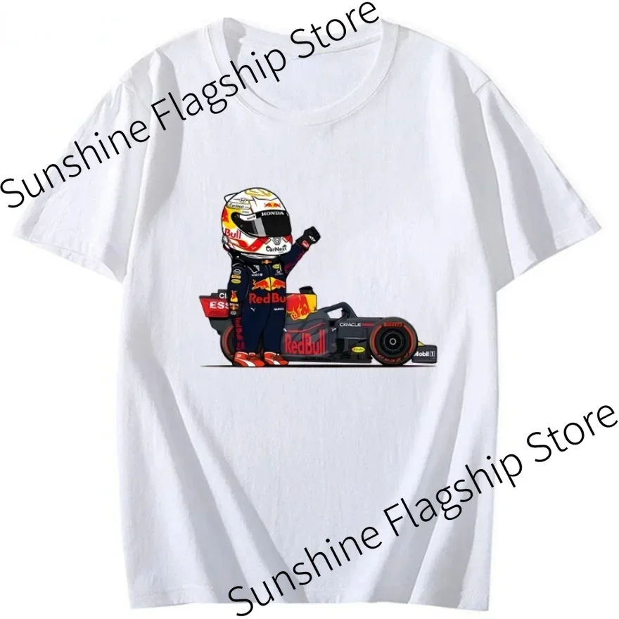 Mini F1 Tshirt Summer Men's Clothing Women's Short Sleeve Tee-Shirt Fashion Kawaii Automobile Race T-shirt Tops Women Streetwear