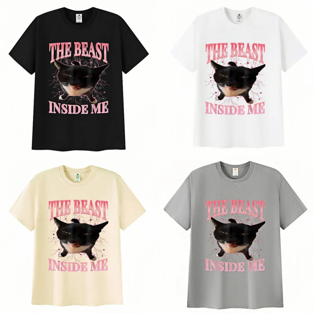 

Funny Autism Raccoon Meme Graphic Print T-Shirt Men's Women's 2026 New Punk Top Unisex Casual Oversized Cotton T-Shirt