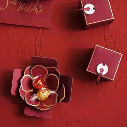 INS Wind Red Petal Candy Box, Personality, Candy Box, Thanksgiving, Christmas, Luxury Wedding Supplies, Packaging Bags