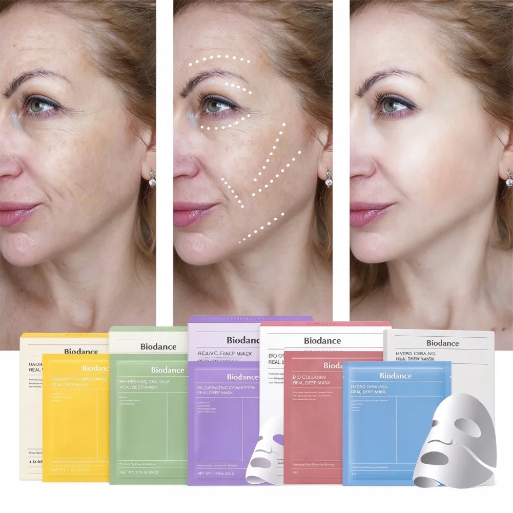Bio Collagen Anti Wrinkle Facial Mask Pore Minimizing Deep Hydration Overnight Firming Brightening Facial Mask Korean Skin Care