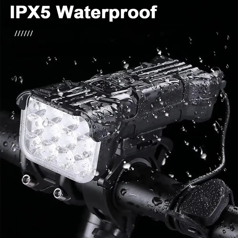 Lampa rowerowa 12 LED przednia z podwójnym mocowaniem, funkcja power banku, lampa do roweru górskiego MTB, reflektor rowerowy, akcesoria rowerowe