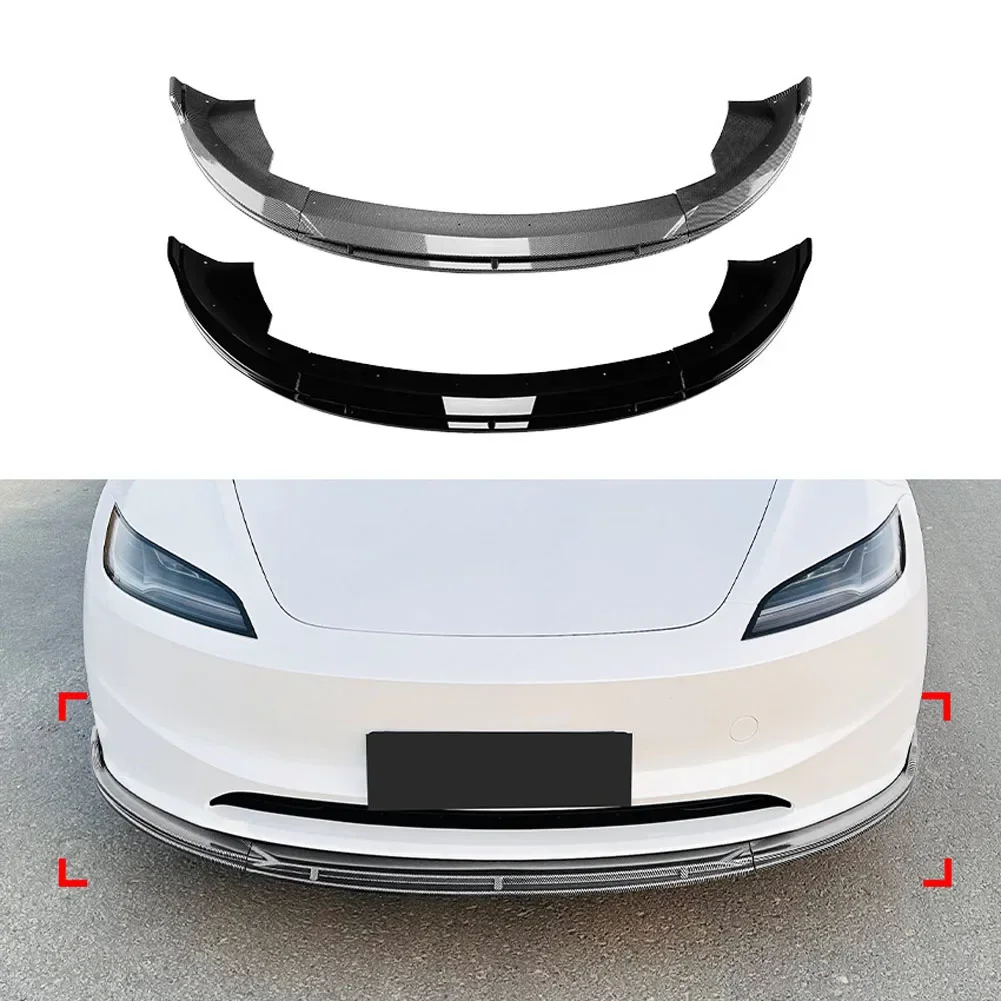 3 Stage Front Bumper Spoiler Splitter Lip Kit For Tesla Model 3 2024+