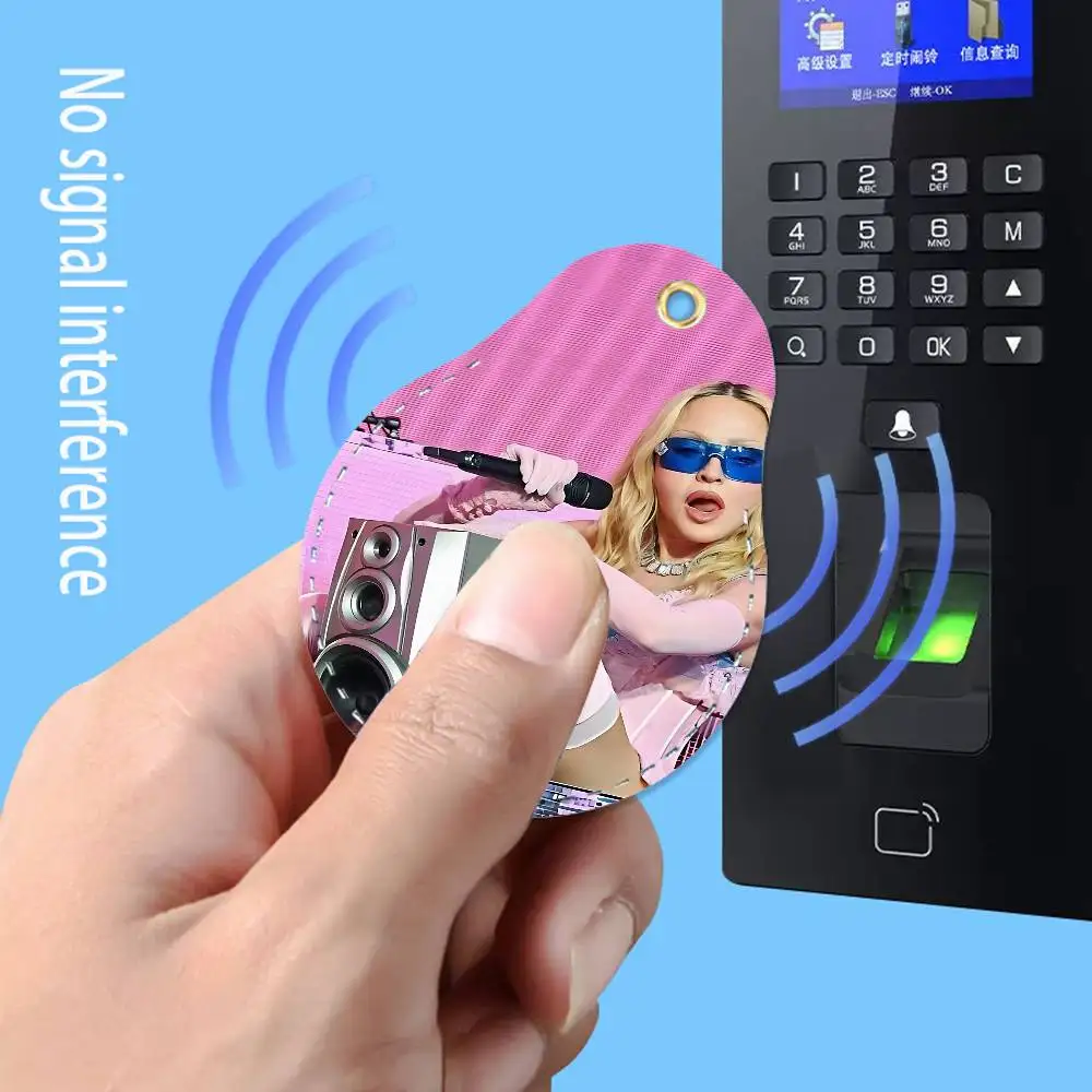 Confessions M-MadonnaS Singer Leather Keychain Card Holder For Airtag & Access Cards Modern Bus