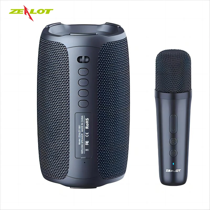 ZEALOT S61M Wireless Bluetooth Speaker Karaoke Hifi Bass Stereo Support Micro SD Card AUX USB Flash Disk Microphone