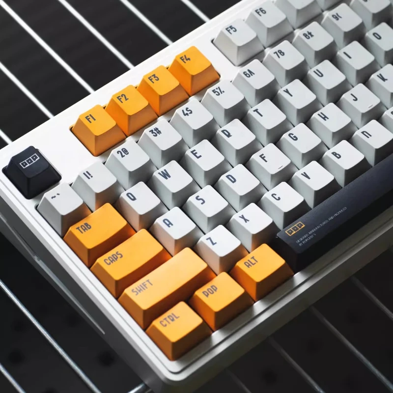 

POPCENT 5 колпачков для клавиш с тематикой тяжелой промышленности, 147-клавишная простая индивидуальная крышка для клавиатуры с профилем PBT Cherry для механической клавиатуры, подарок