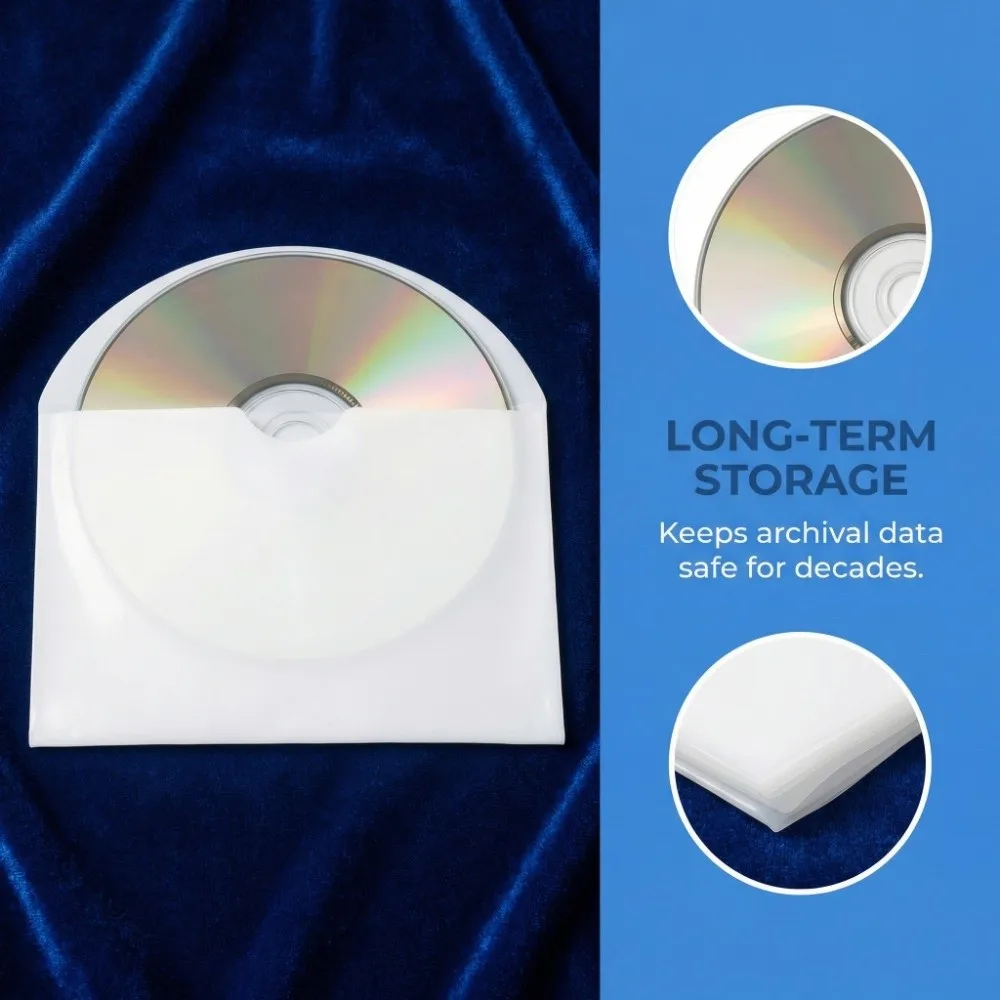 100PCS Transparent CD Inner Sleeves Thickness 0.06mm 12.5*12.5cm Plastic Sleeve DVD Inner Sleeves for 5 Inch CD