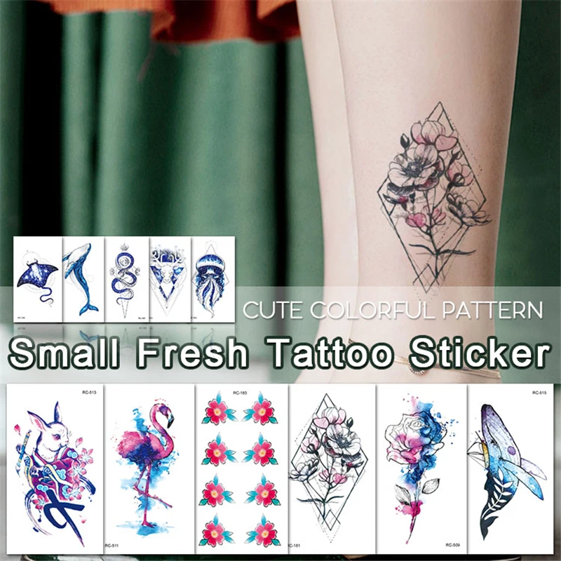 

Colorful Animal Water Transfer Temporary Waterproof Fresh Tattoo Sticker Arm Body Art Fake Tattoos Festival Makeup Products