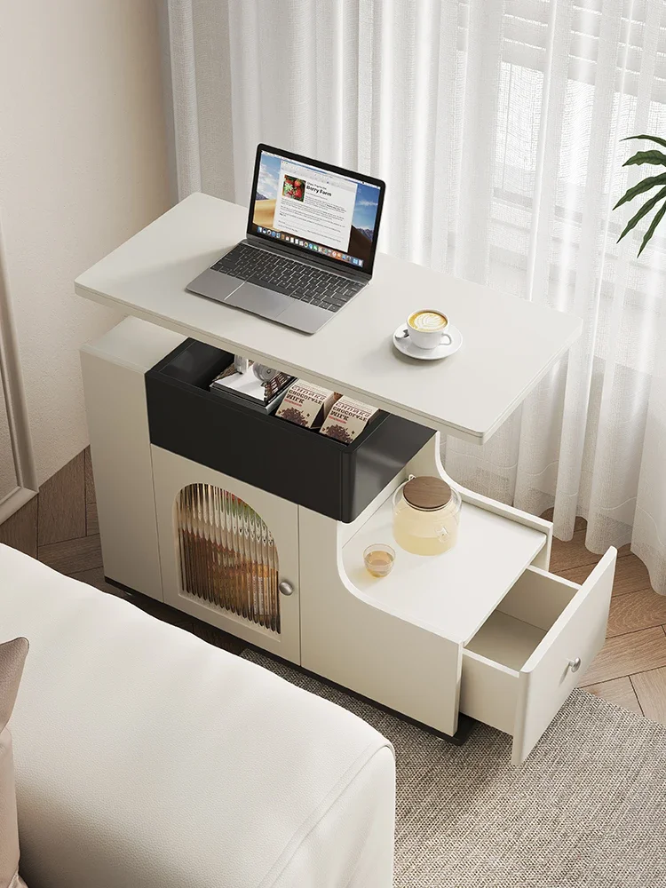Italian minimalist movable cart side few small apartment living room household sofa side cabinet