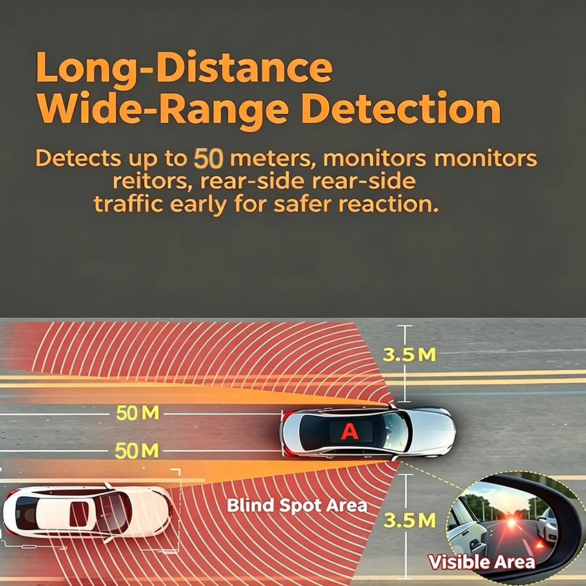 Car Blind Spot Detection System BSD BSA BSM Car Radar Sensors Change Lane Aided Parking For MitsubishiASX/Outlander2010-2012