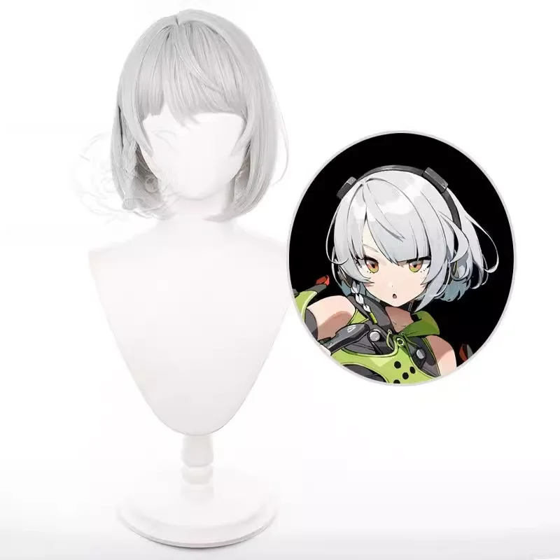 

Anby Demara Cosplay Wigs Zenless Zone Zero Role Play Props Halloween Women Sliver Bob Hair Comic-con Stage Costume Accessories