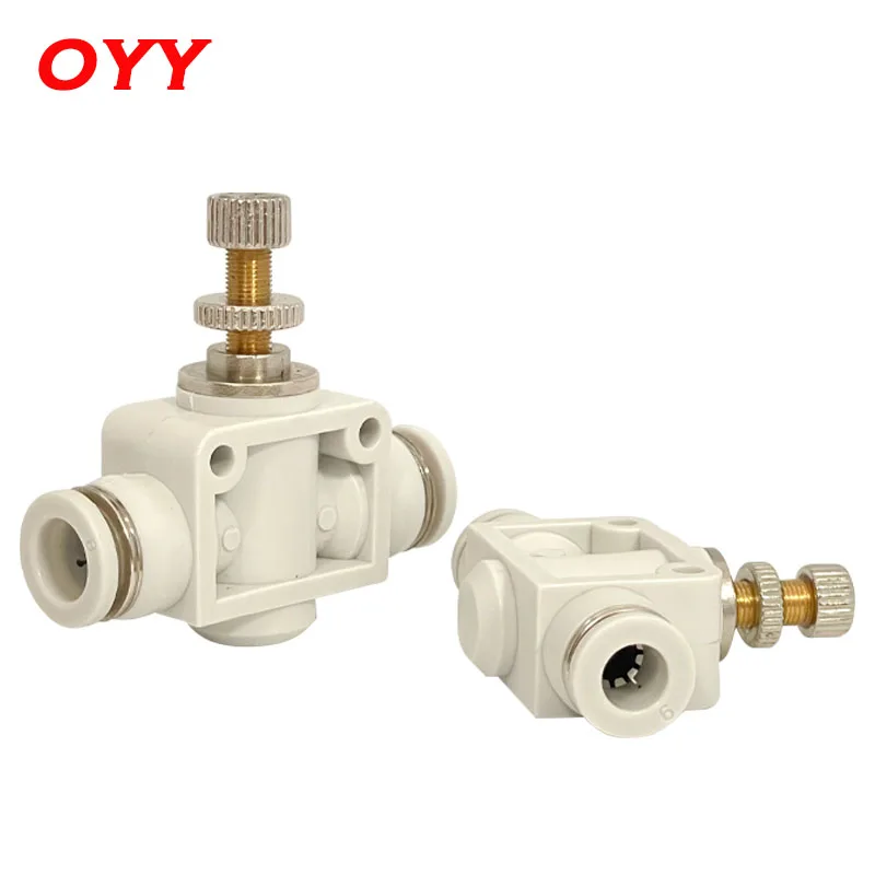 1PCS High-quality White Pneumatic Fittings Throttle Adjustable Pipe Valve Quick Plug LSA-6 LSA-8 4 10 12m
