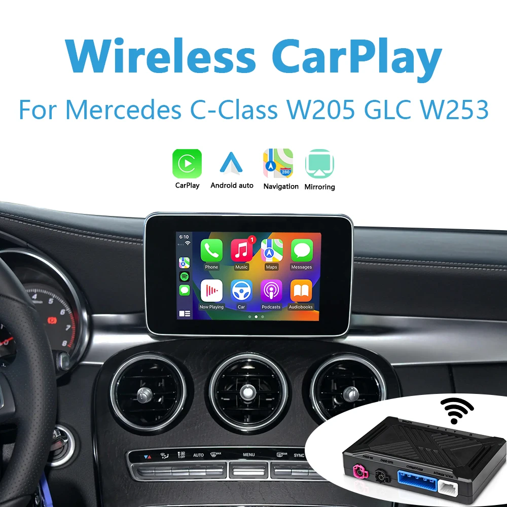 Apple CarPlay For Mercedes C class W205 S205 GLC W253 Retrofit Wireless Android Auto Add Backup Camera iPhone Link AirPlay