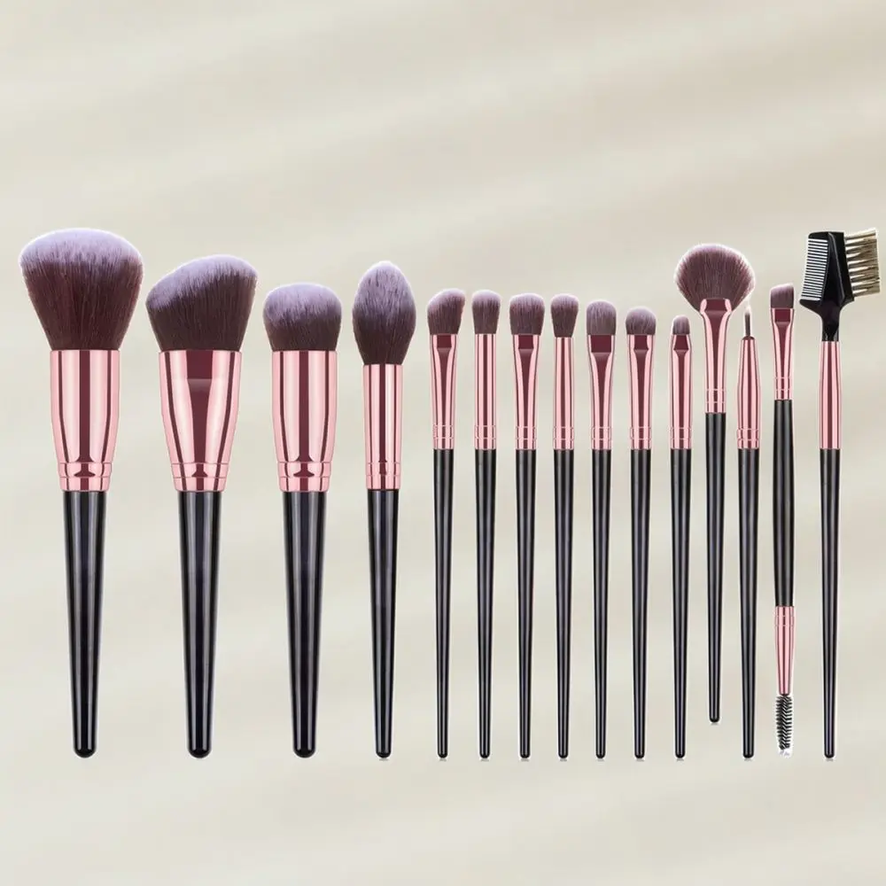 Professional Makeup Brush Collection Champagne Gold Synthetic Bristles Cosmetic Beauty Tools For Powder Blush Eyeshadow