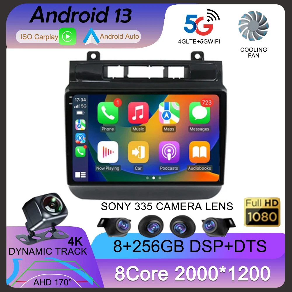 

Android 13 Carplay Auto WIFI+4G Car Radio For Volkswagen Touareg 2011-2017 Multimedia Video Player Navigation GPS Stereo 2din BT