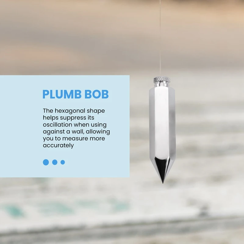 Plumb Bob With String Hexagon Steel Plumb Line 8 Oz Plumb Bob 6 Oz Plumb Bob Tip For Surveyor Carpenter Construction