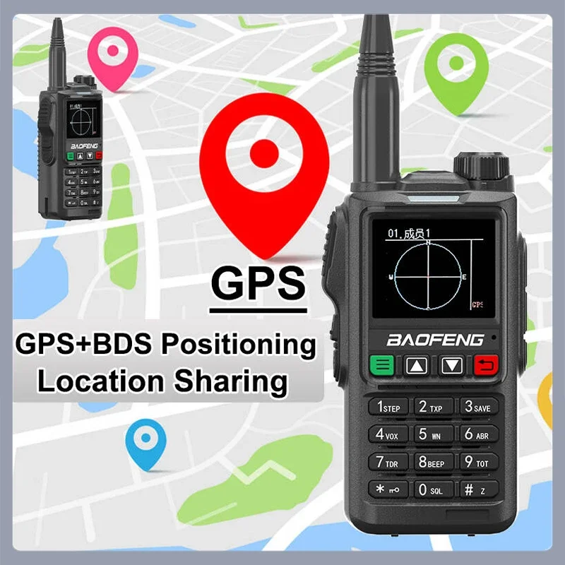 

UV18 Pro Max GPS Baofeng Walkie Talkie Six Bands AM FM Высокая мощность Беспроводная частота копирования NOAA 999CH Радиоприемники UV-17 Pro дальнего действия