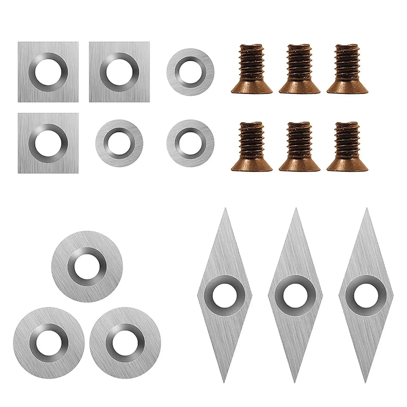 

18pcs Carbide Cutter Inserts Set Woodturning Tools Replacement Cutter Hollowers Finishers Wood Lathe Turning Tools